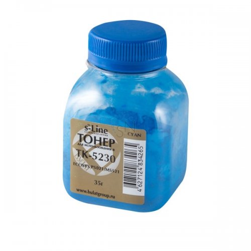 Тонер Kyocera ECOSYS P5021 банка 35г TK-5230 Cyan БУЛАТ s-Line