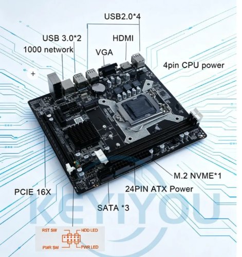 ����������� ����� Keyiyou LGA 1150 H81 ZX_H81 V5.32 2xDDR3 Mini-DTX Box