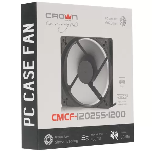 ���������� 120x120x25 12V 3pin+MOLEX(����-����) 1500Rpm CROWN CMCF-12025S-1200 (30��) ���������