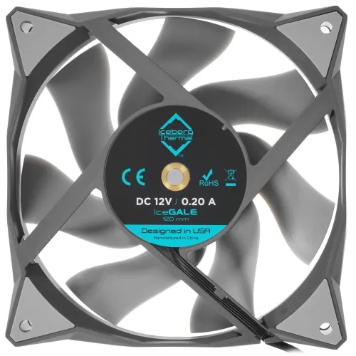 ���������� Iceberg Thermal IceGALE 120 Grey, �������� �������� 500-1850 ��/����, 35dBa, 12V 0.20A
