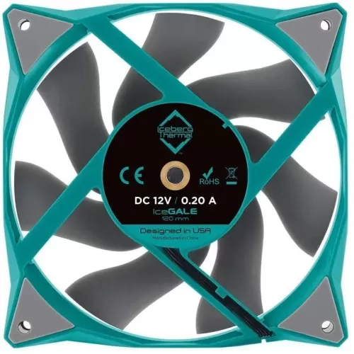 ���������� Iceberg Thermal IceGALE 120 Teal , �������� �������� 500-1850 ��/����, 35dBa, 12V 0.20A
