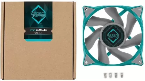 ���������� Iceberg Thermal IceGALE 120 Teal , �������� �������� 500-1850 ��/����, 35dBa, 12V 0.20A