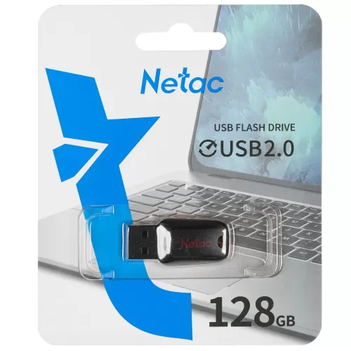 Флэш-накопитель128GB Netac U197 NT03U197N-128G-20BK черная/красная USB 2.0