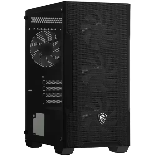 Корпус без блока питания MSI MAG FORGE M100A, Micro-ATX, Mini-ITX черный (306-7G20A21-809) Вент. 4шт