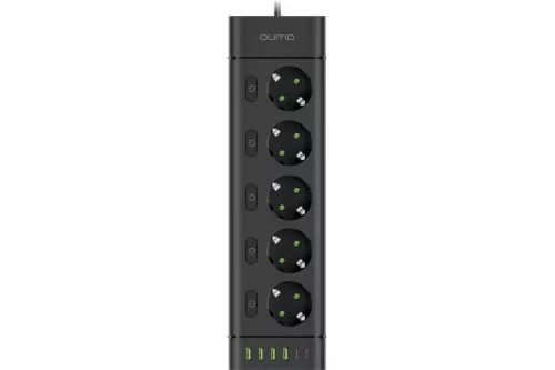 ������� ������ QUMO Power Bar [51559] 5 �������, 3�, 2 USB-A � 1 Type-C ����  2.4A �������� (���� ��