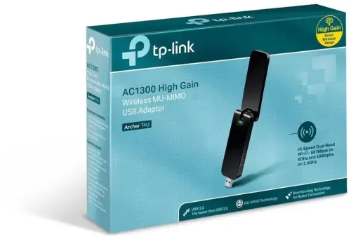 Адаптер Wi-Fi TP-LINK Archer T4U Plus [USB, 4 (802.11n), 5 (802.11ac), 1267 Мбит/с, 5 ГГц, 2.4 ГГц, Адаптер Wi-Fi TP-LINK Archer T4U Plus [USB, 4 (802.11n), 5 (802.11ac), 1267 Мбит/с, 5 ГГц, 2.4 ГГц,