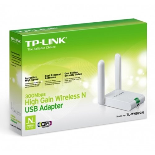 Адаптер Wi-Fi TP-Link TL-WN822N [802.11b/g/n, до 300 Мб/с, до 150(450) м., mini USB, 20 dB приемопер Адаптер Wi-Fi TP-Link TL-WN822N [802.11b/g/n, до 300 Мб/с, до 150(450) м., mini USB, 20 dB приемопер