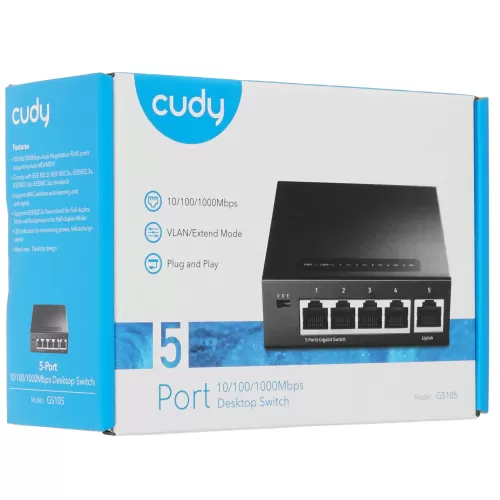 ���������� Cudy GS105U v1.0 �������������, ����������, 100 ����/���, 1000 ����/���, 5 port