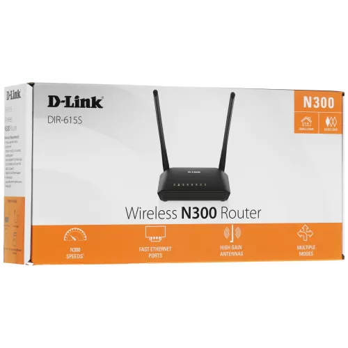 Беспроводной маршрутизатор D-Link DIR-615S/RU/B1A (2.4 ГГц (802.11n) 2x5dBi external antennas, 4-х п Беспроводной маршрутизатор D-Link DIR-615S/RU/B1A (2.4 ГГц (802.11n) 2x5dBi external antennas, 4-х п