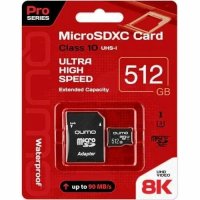 ����� ������ micro SDXC 512Gb QUMO �lass 10 � ��������� SD Pro seria 3.0  UHS-1 U3 (������� ��������)