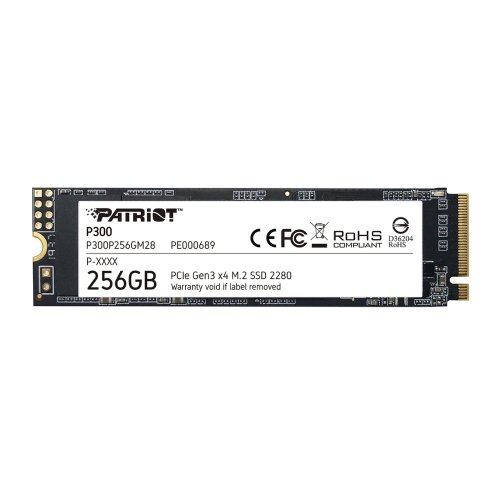 ������������� ���������� SSD M.2 256Gb Patriot P300 [P300P256GM28] [PCIe 3.0 x4, ������ - 1700 �����/���, ������ - 1100 �����/���, NVM Express, TBW - 120 ��]